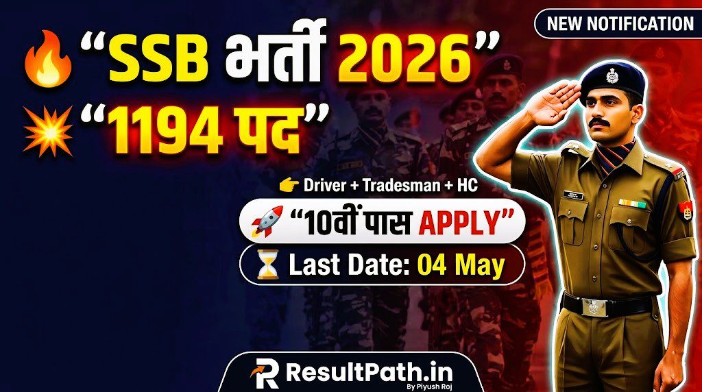 SSB Notification 2026 Out