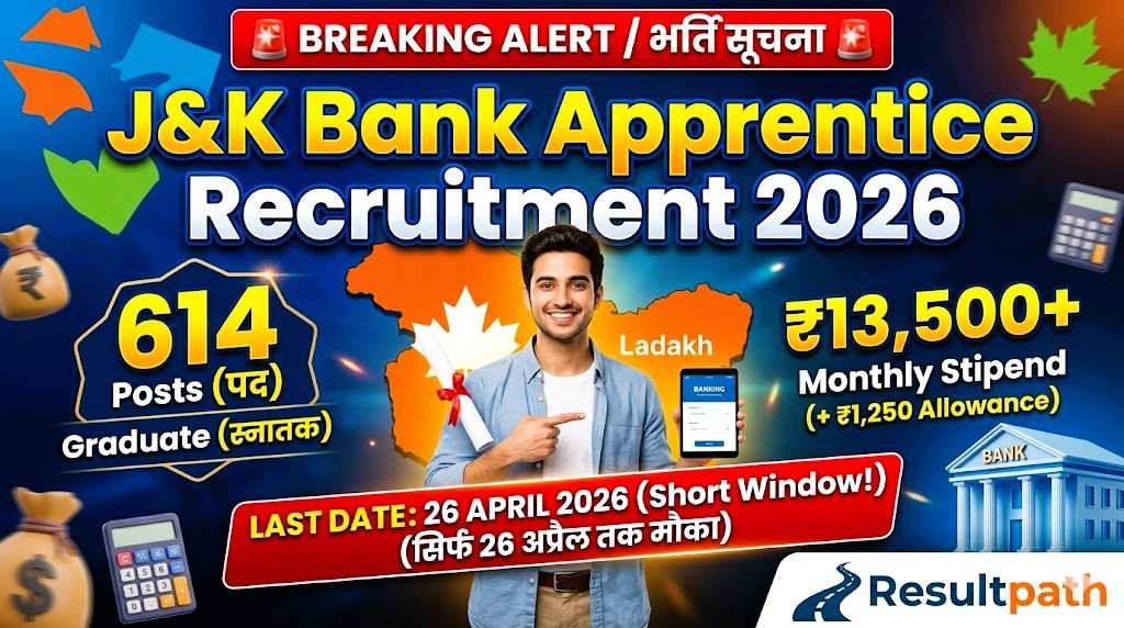 J&K Bank Apprentice Recruitment 2026
