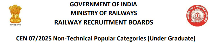 RRB NTPC UG Exam Date 2026 Schedule Notice