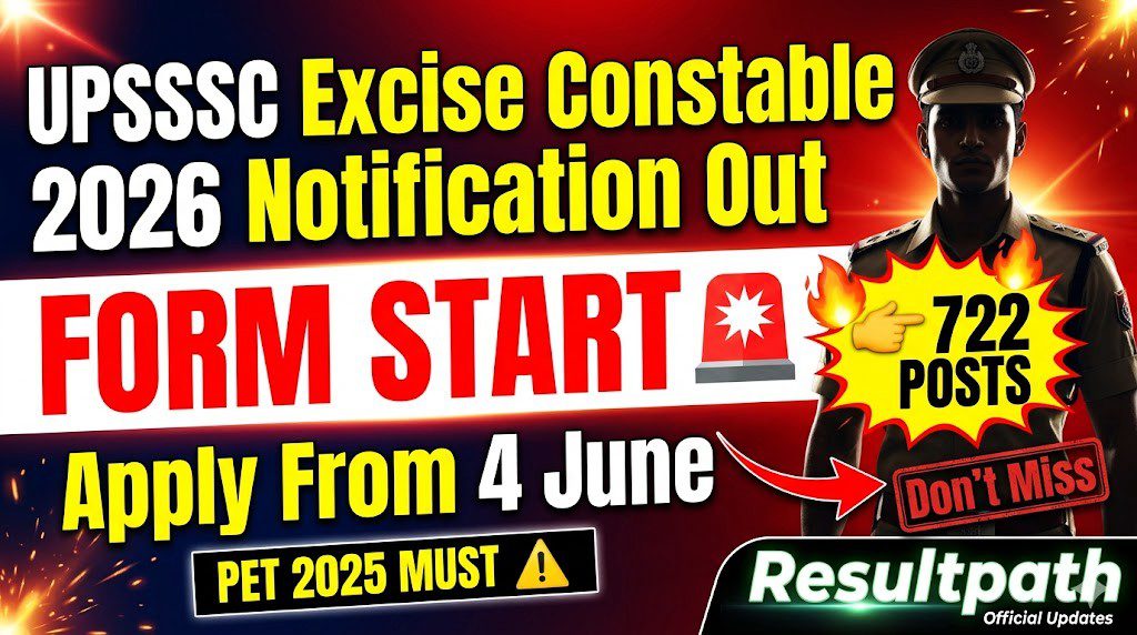 UPSSSC Excise Constable 2026 Notification Apply Link