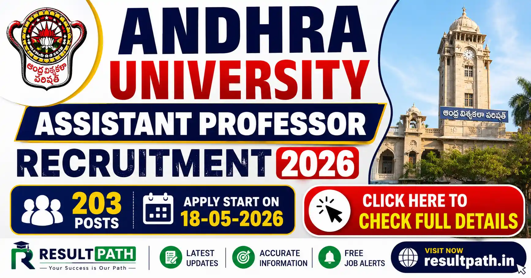Andhra University Assistant Professor Vacancy 2026