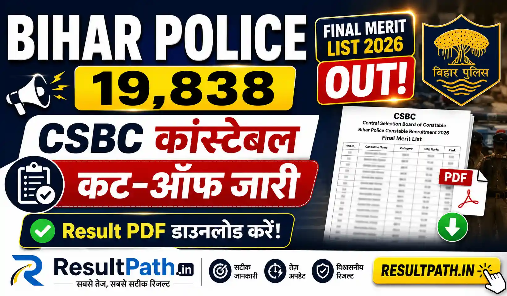 Bihar Police Result 2026