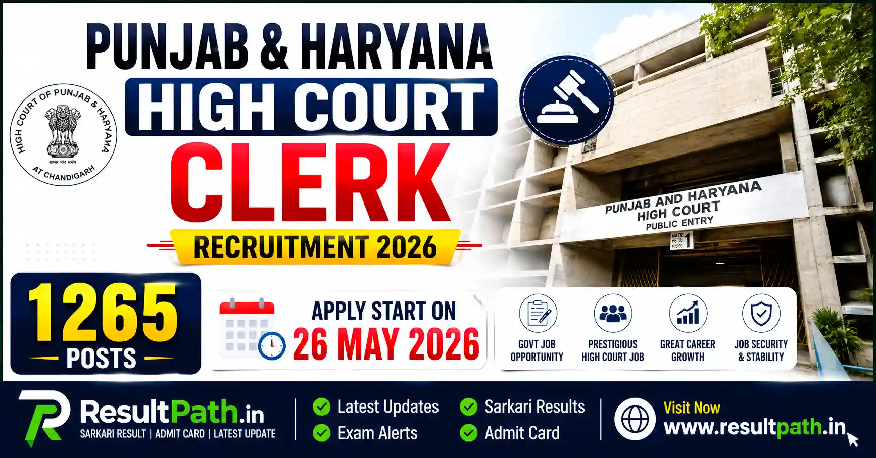 Punjab and Haryana High Court Clerk Recruitment 2026