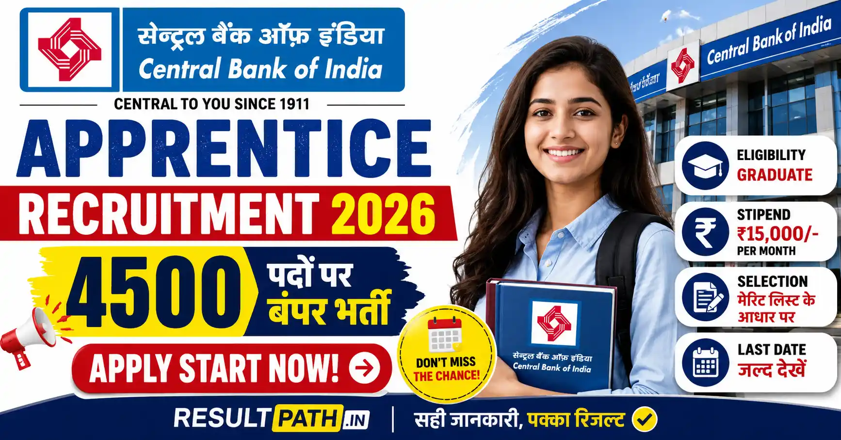 Central Bank of India Apprentice Recruitment 2026