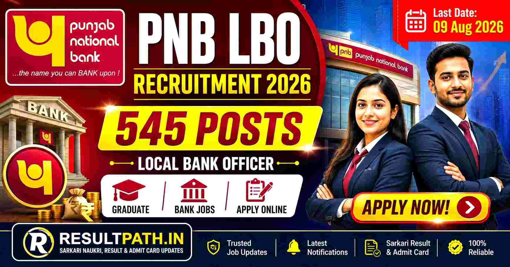 PNB LBO Recruitment 2026 Notification Out For 545 Posts Apply Online