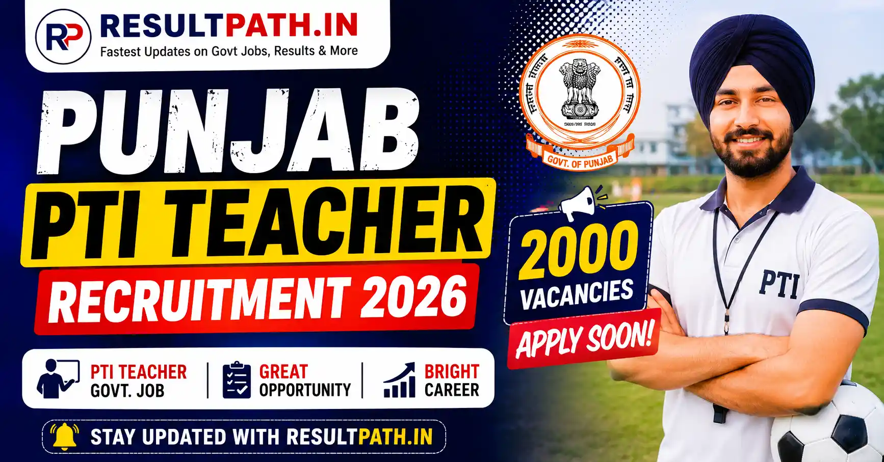 Punjab PTI Teacher Recruitment 2026 Notification Out Apply Online