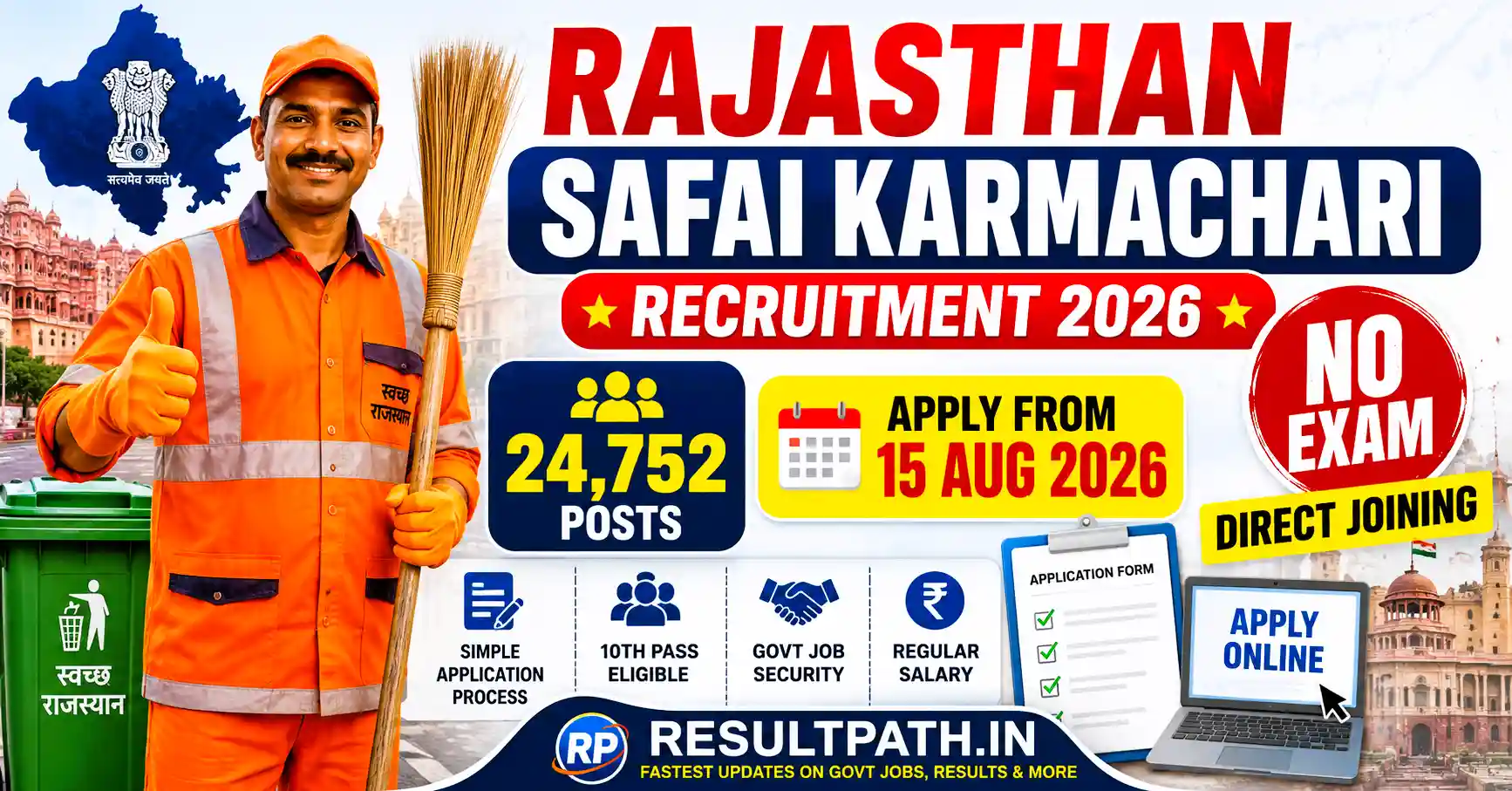 Rajasthan Safai Karmachari Recruitment 2026 Notification Out Apply Online