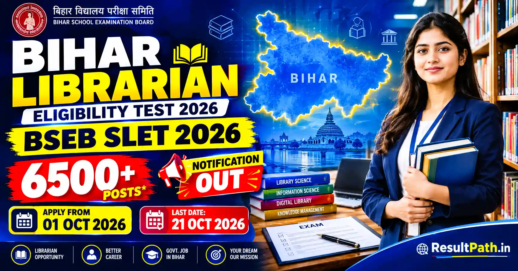 Bihar School Librarian Eligibility Test BSEB SLET LET 2026 Notification Out Apply Online