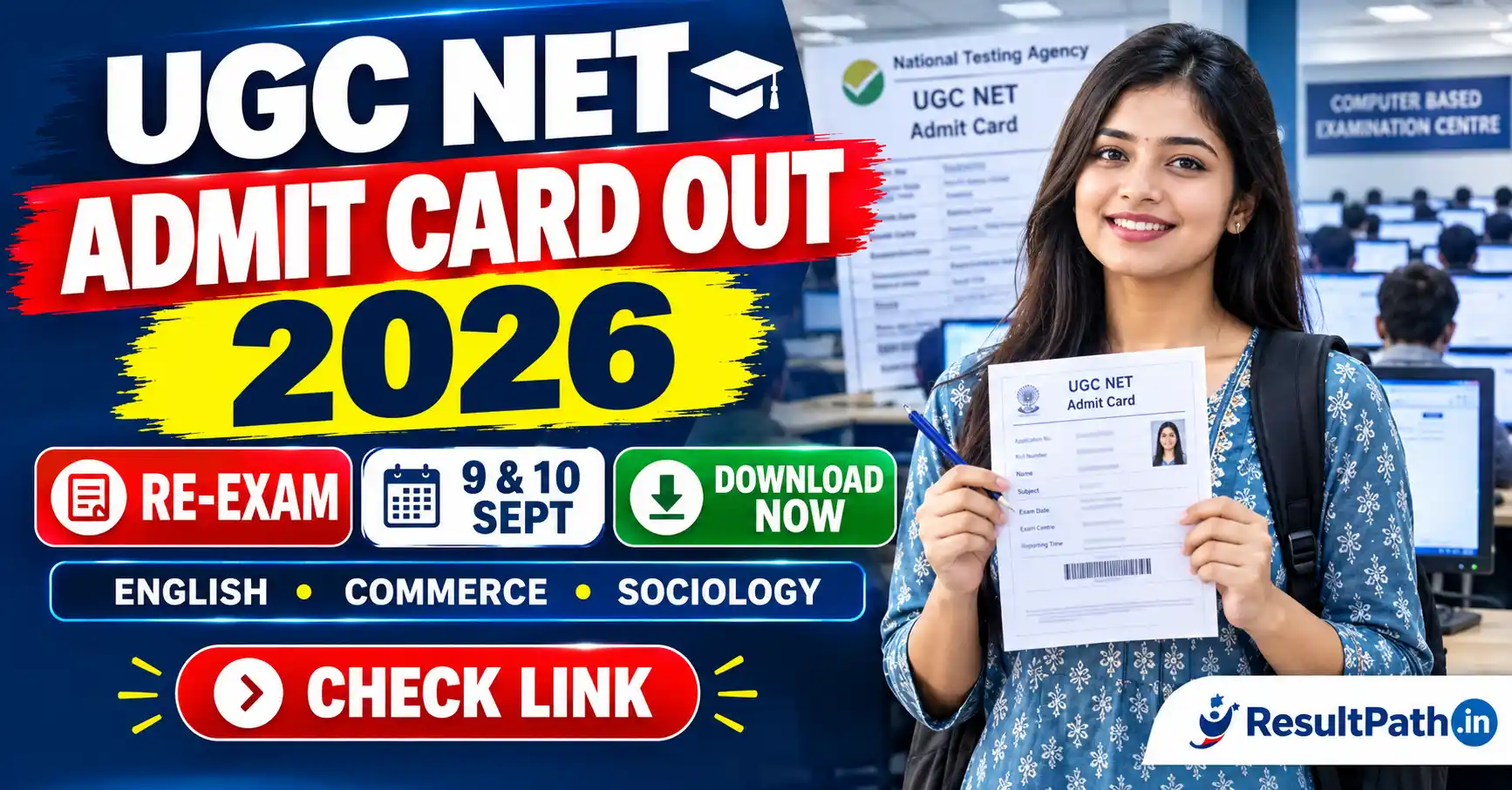 NTA UGC NET June Re-Exam Admit Card 2026