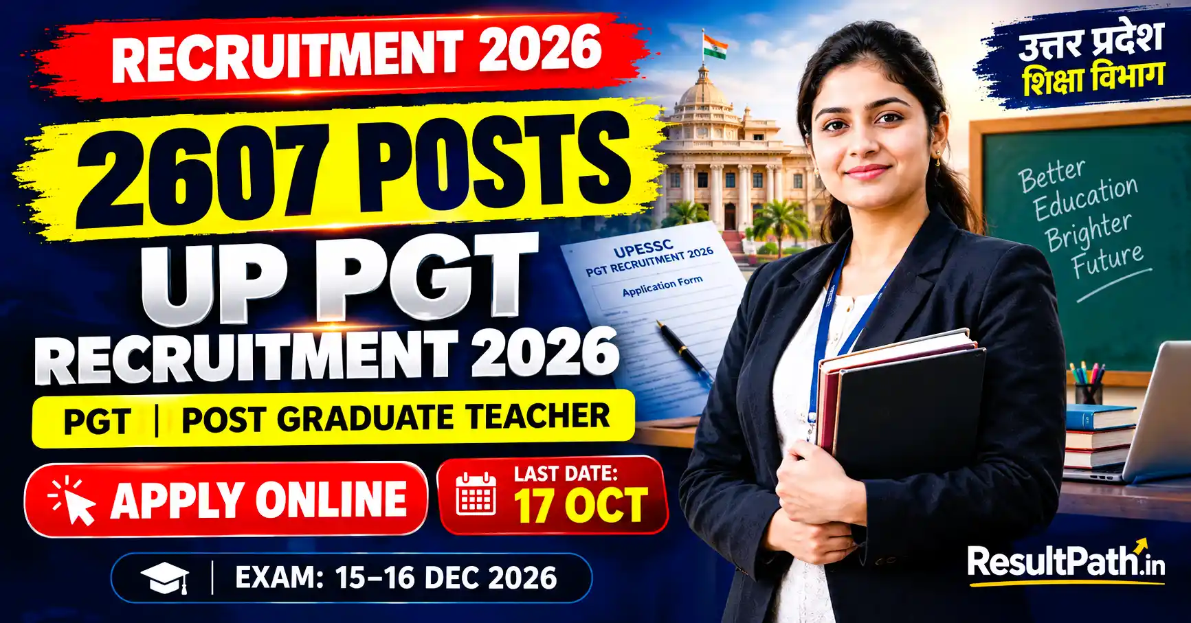 UPESSC PGT Recruitment 2026 Notification Out Apply Online
