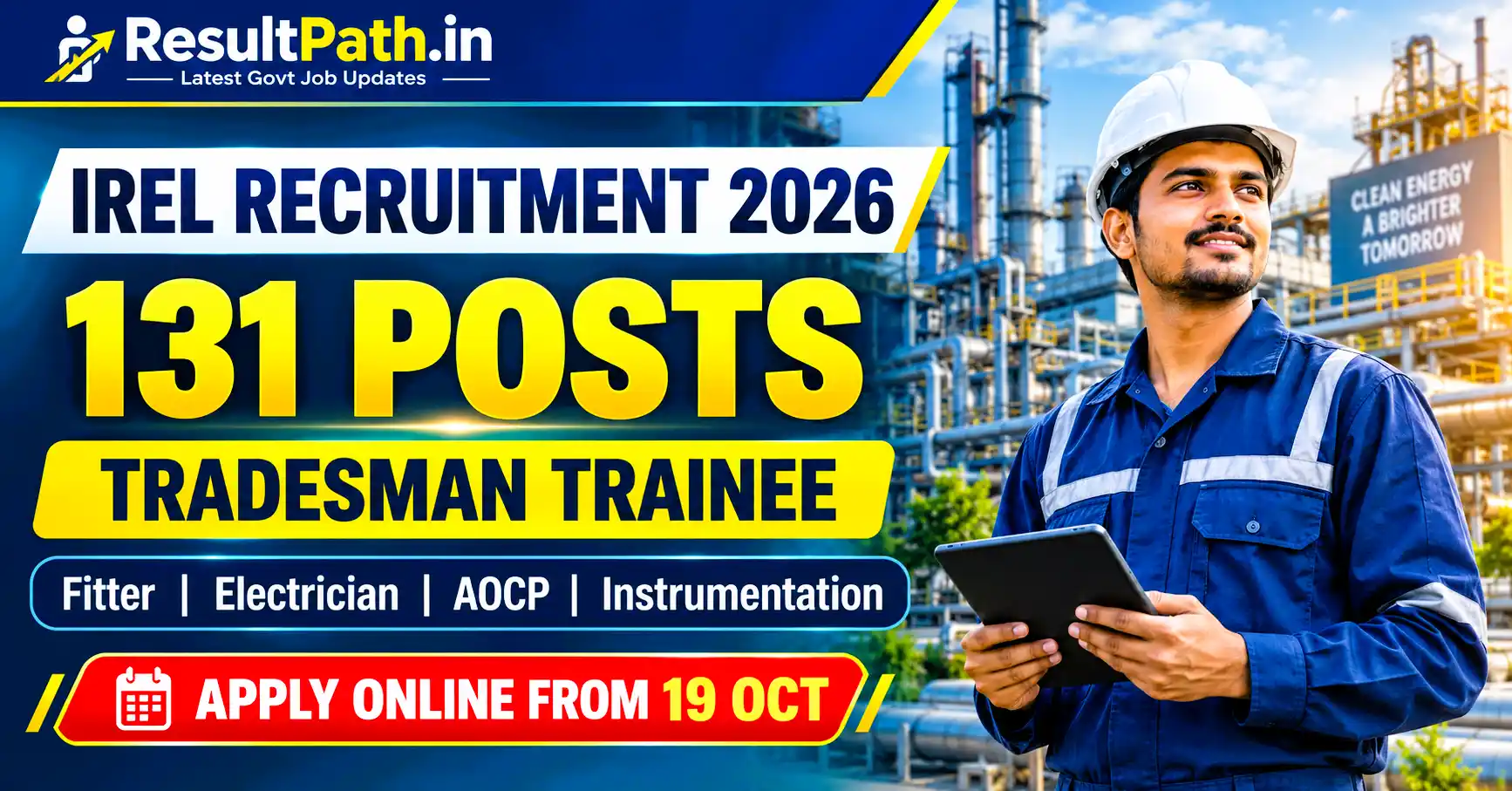 IREL Tradesman Trainee Recruitment 2026 Notification Out Apply Online